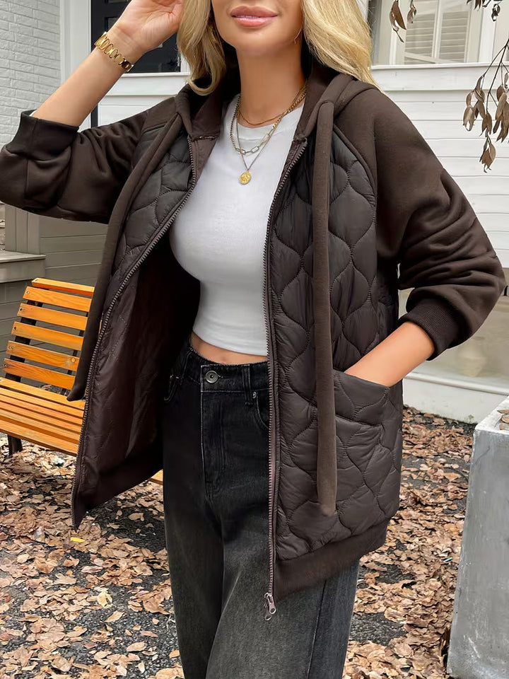 Adriyan - Chaqueta de Manga Larga Con Paneles Acolchados
