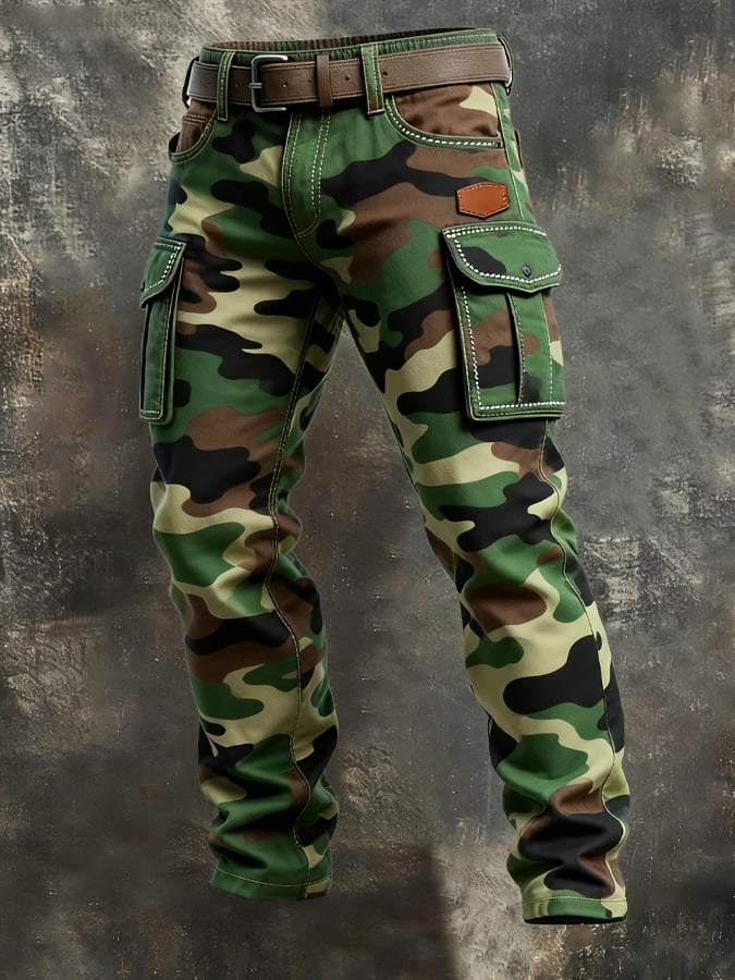 Banton - Pantalón Vintage De Camuflaje Con Múltiples Bolsillos