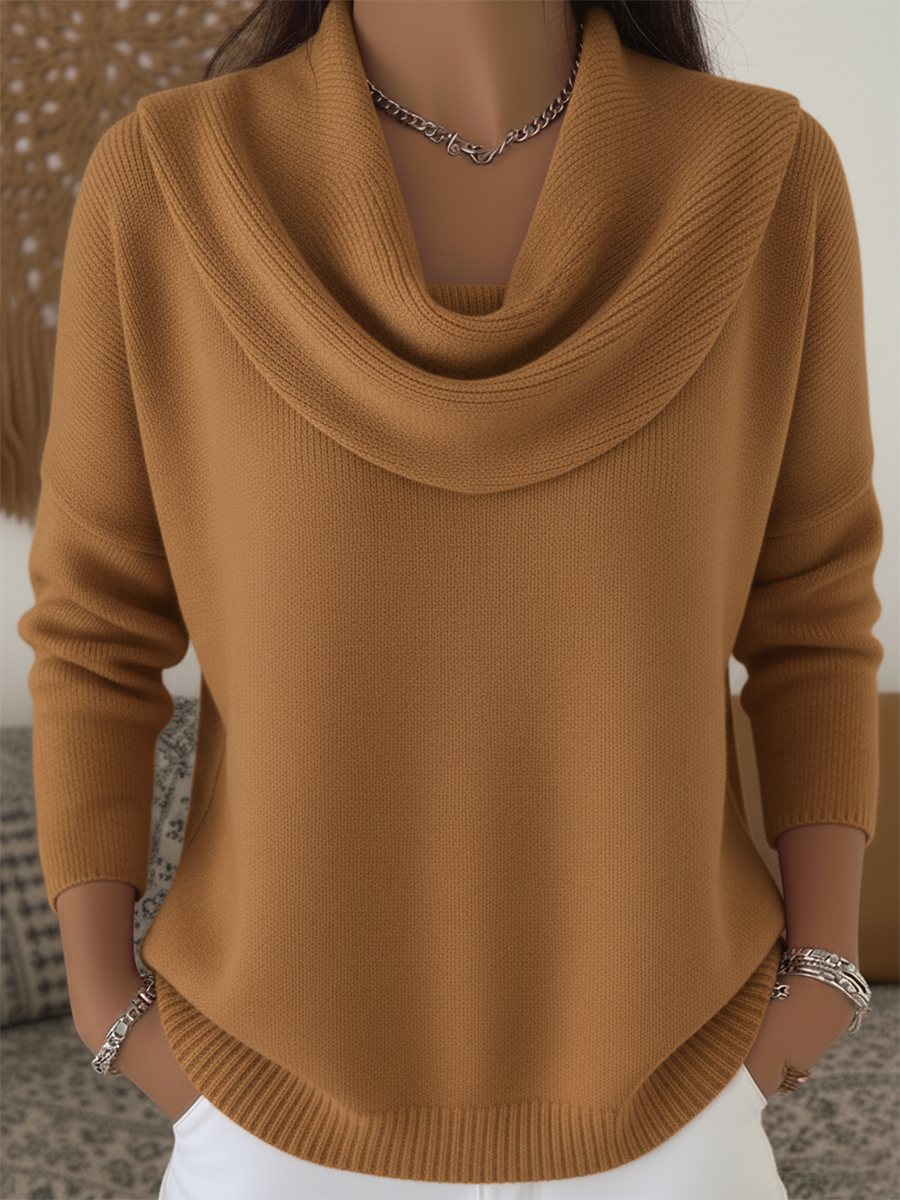 Carolia - Elegante Jersey Con Cuello Vuelto