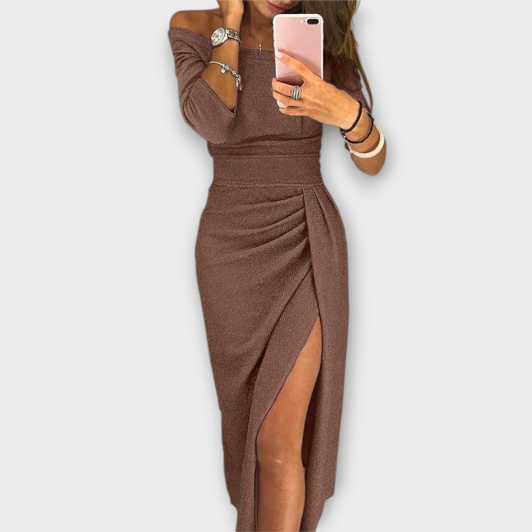 Minjee - Elegante Vestido Sin Hombros