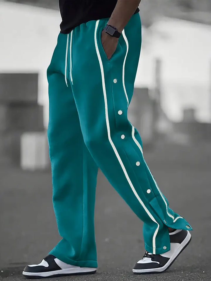 Mendis - Pantalón Deportivo Informal de Pierna Recta Con Botón a Presión