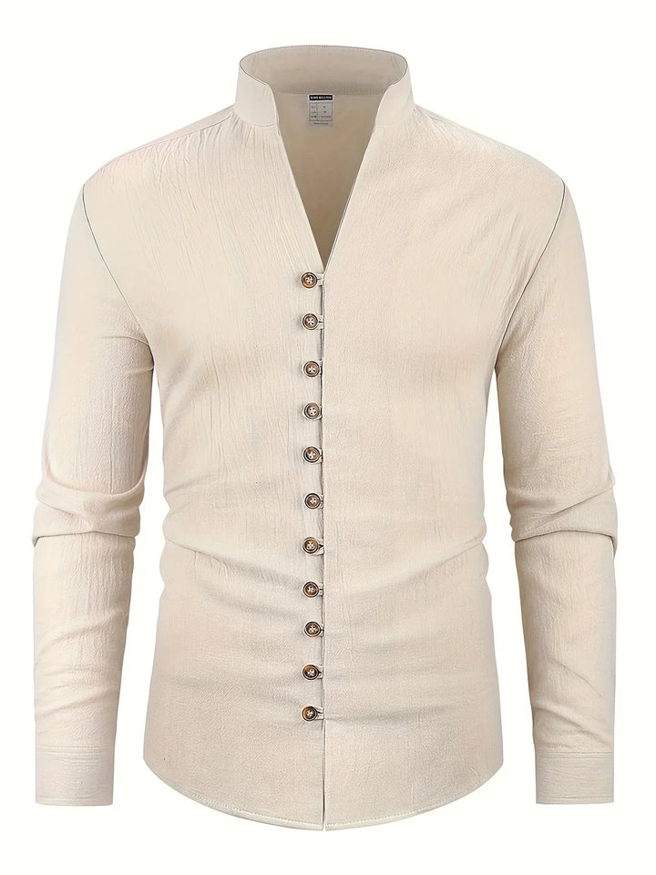 Shayne - Camisa Ligera De Algodón Y Lino Con Mangas Largas