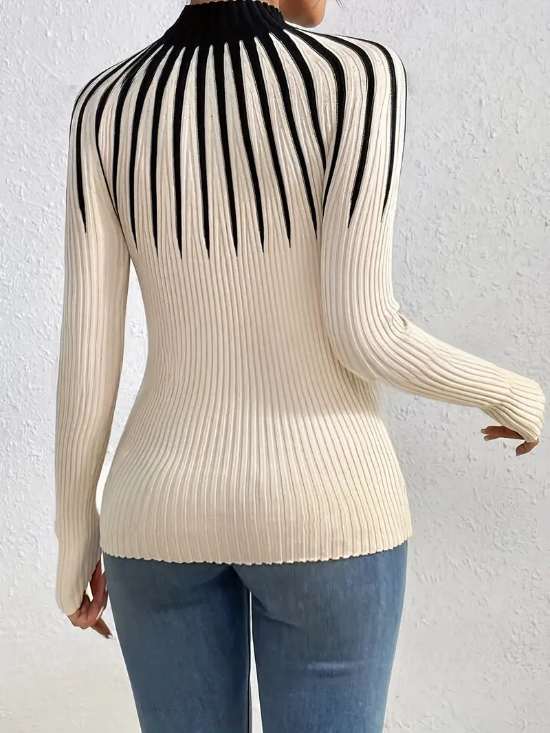 Maider - Elegante Jersey De Manga Larga Con Cuello Alto