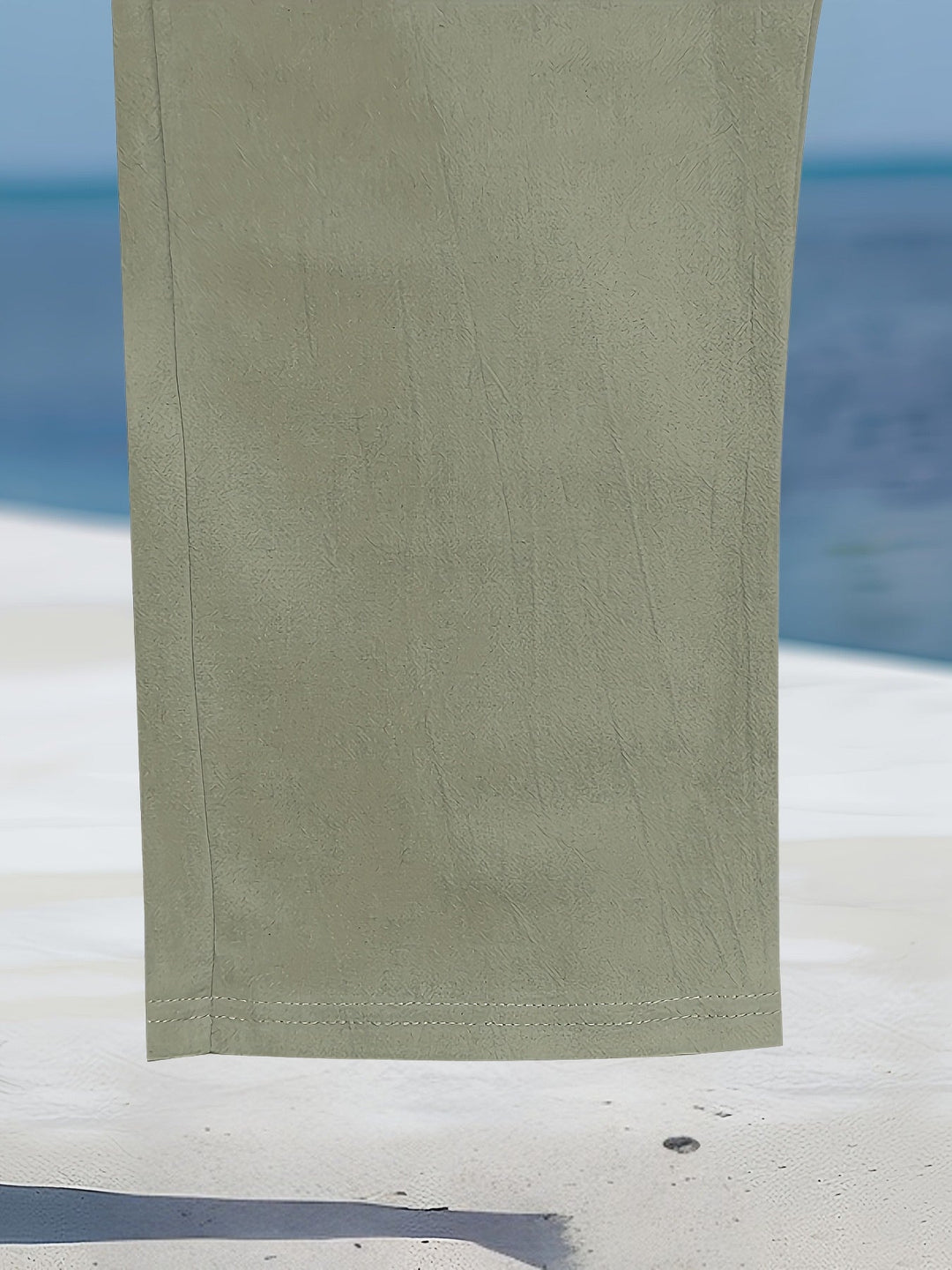 Aznar - Pantalón Elástico Informal De Lino