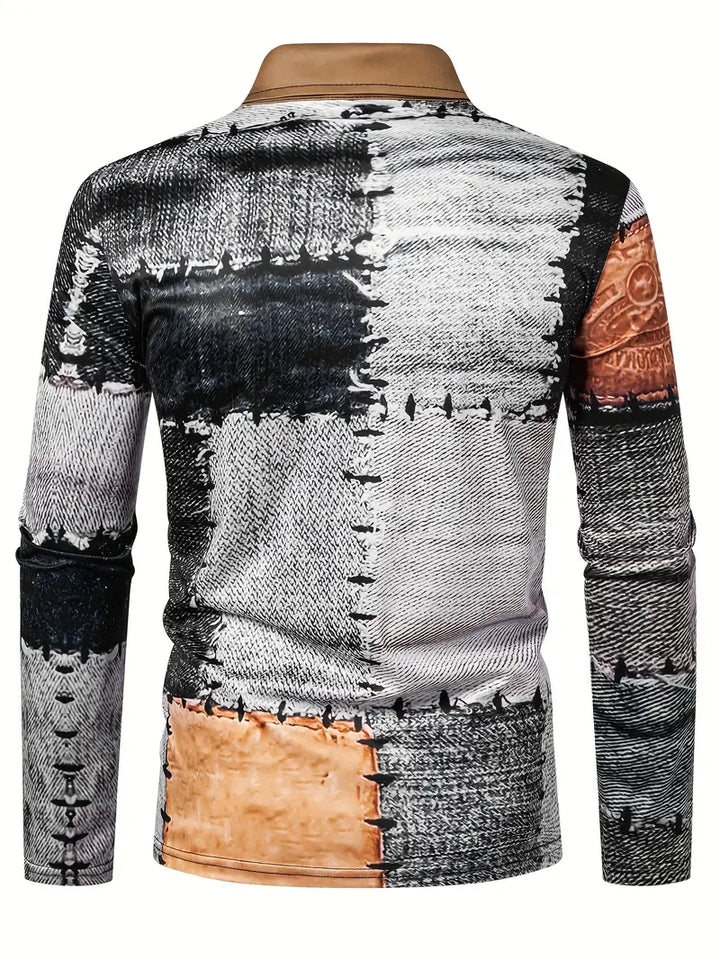 Zerem - Camisa de Manga Larga con Bloques de color y Cremallera