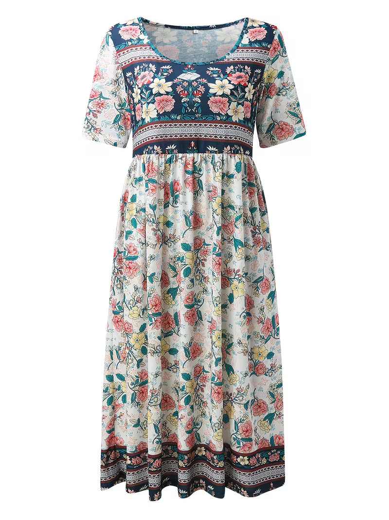 Lisan - Vestido con Estampado Floral vintage y Bolsillo