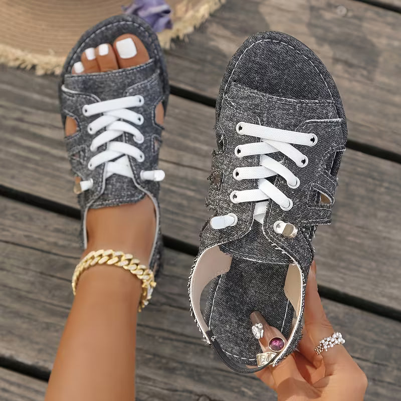 Samyn - Sandalias Planas de Estilo Bohemio
