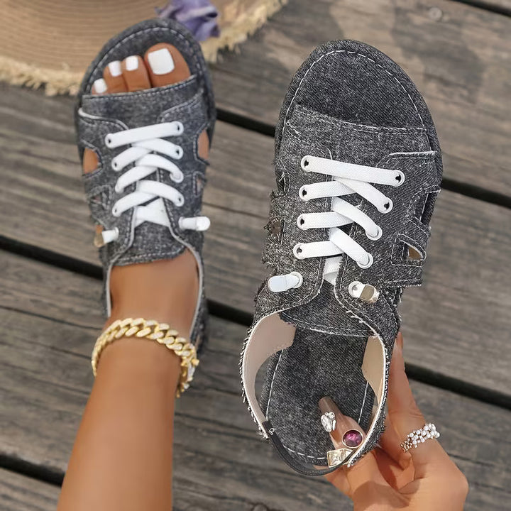 Samyn - Sandalias Planas de Estilo Bohemio