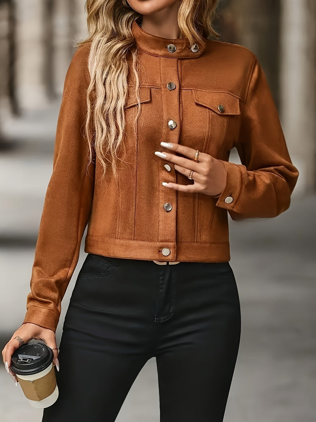 Slavica - Chaqueta Vintage De Manga Larga Con Botones Frontales