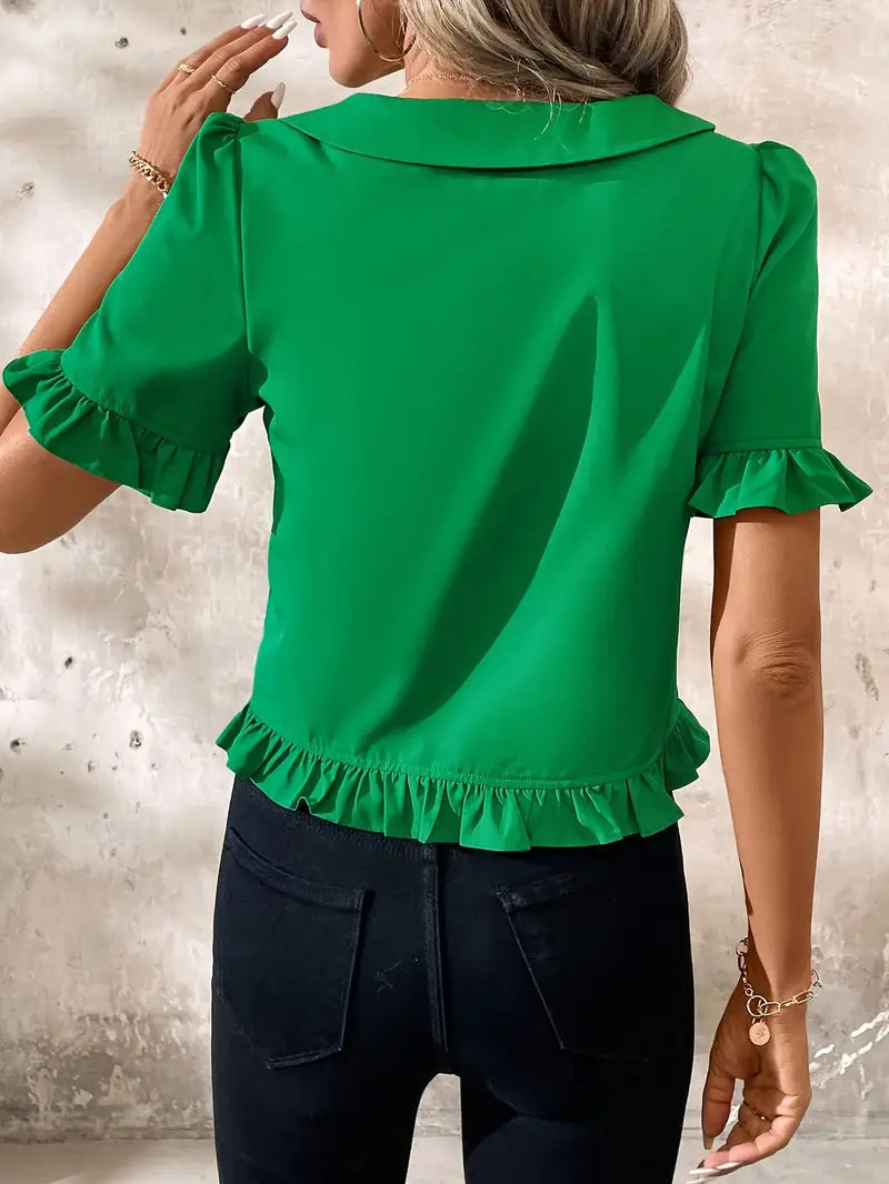 Foteini - Elegante Blusa De Manga Corta