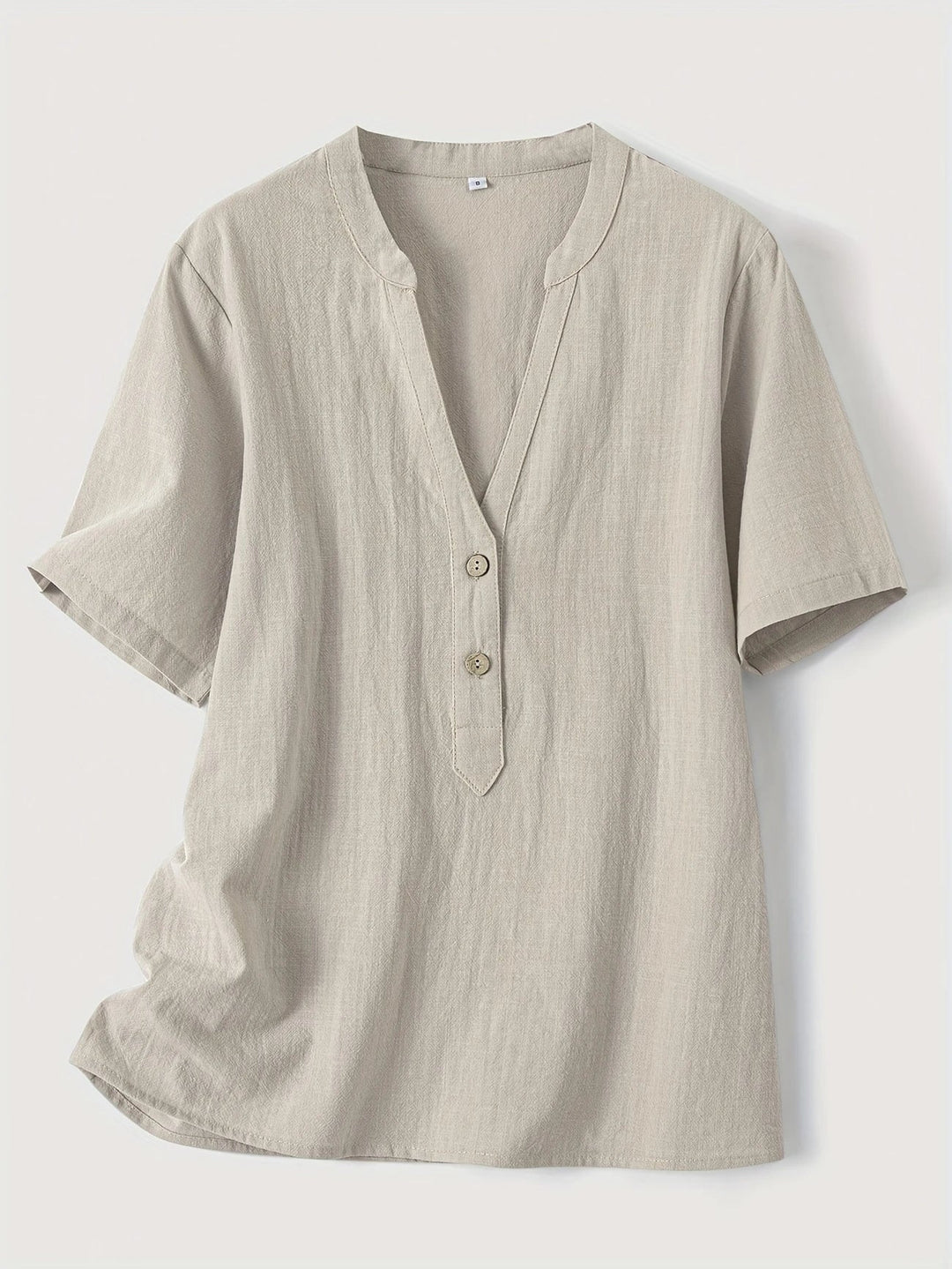 Nerida - Blusa Moderna Con Cuello En V y Manga Corta