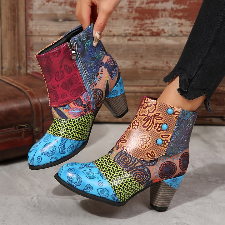 Marylin - Botas Cortas Con Tacón Grueso