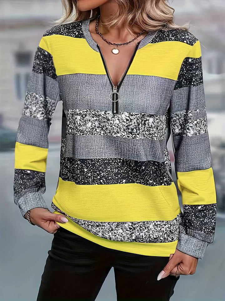 Avital - Jersey Informal a Rayas Con Cremallera