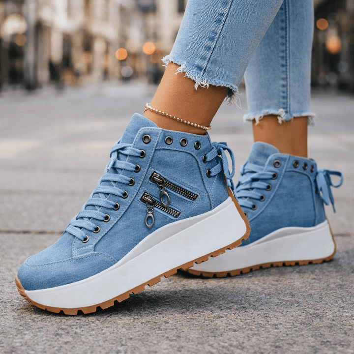 Kamala - Zapatillas Deportivas Con Cordones y Suela Gruesa