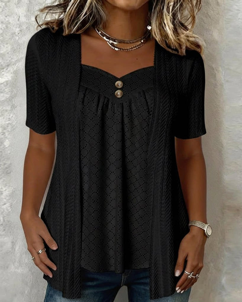 Shilina - Blusa De Patchwork Con Aberturas Cuadradas