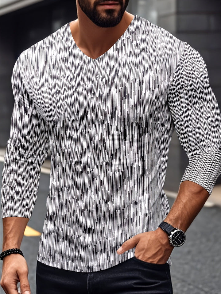 Usher - Camiseta Ajustada De Manga Larga Y Cuello En V