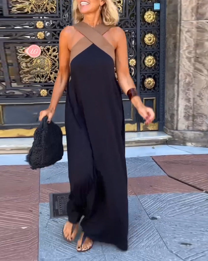 Giana - Elegante Vestido Sin Espalda Con Cuello Cruzado