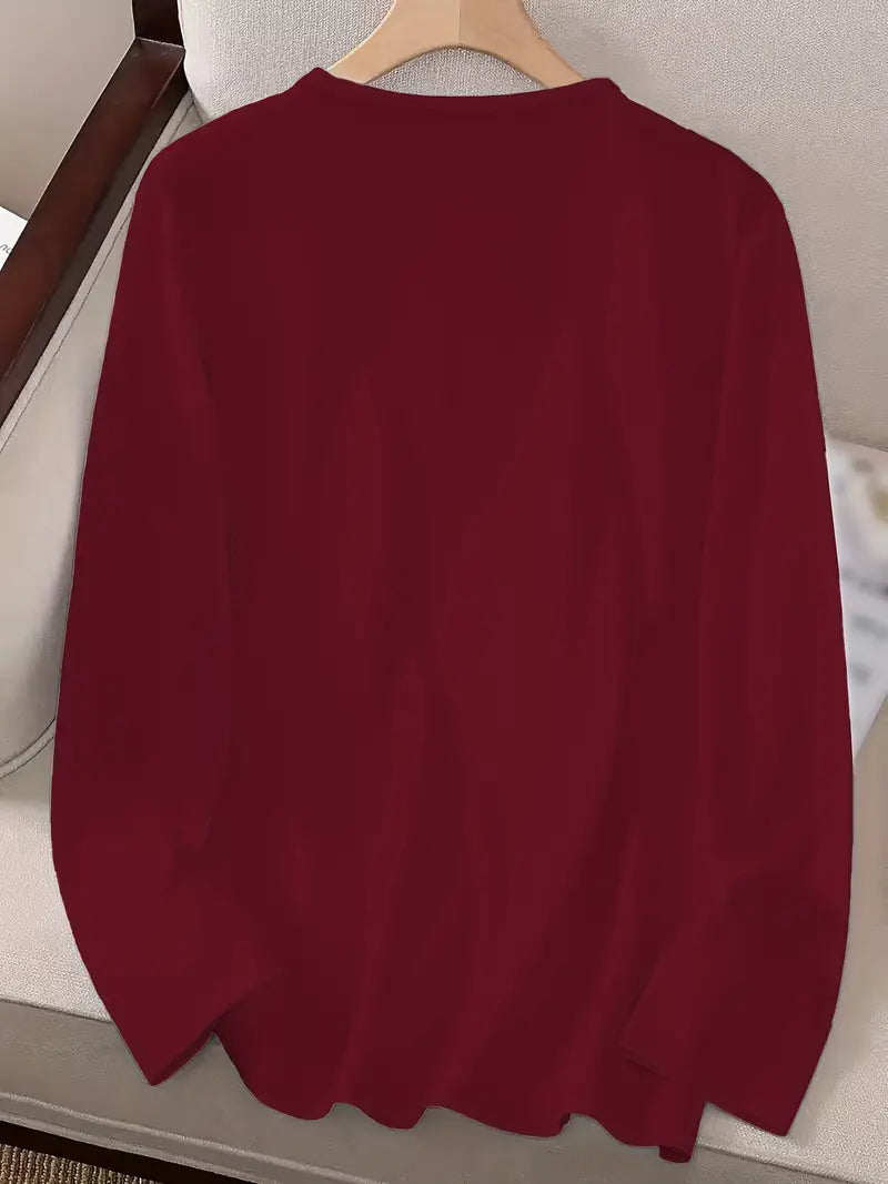 Odalina - Camiseta Informal Con Estampado Sonriente Guiño