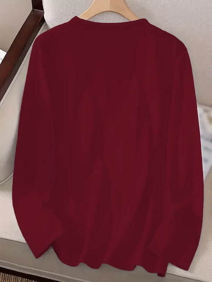 Odalina - Camiseta Informal Con Estampado Sonriente Guiño