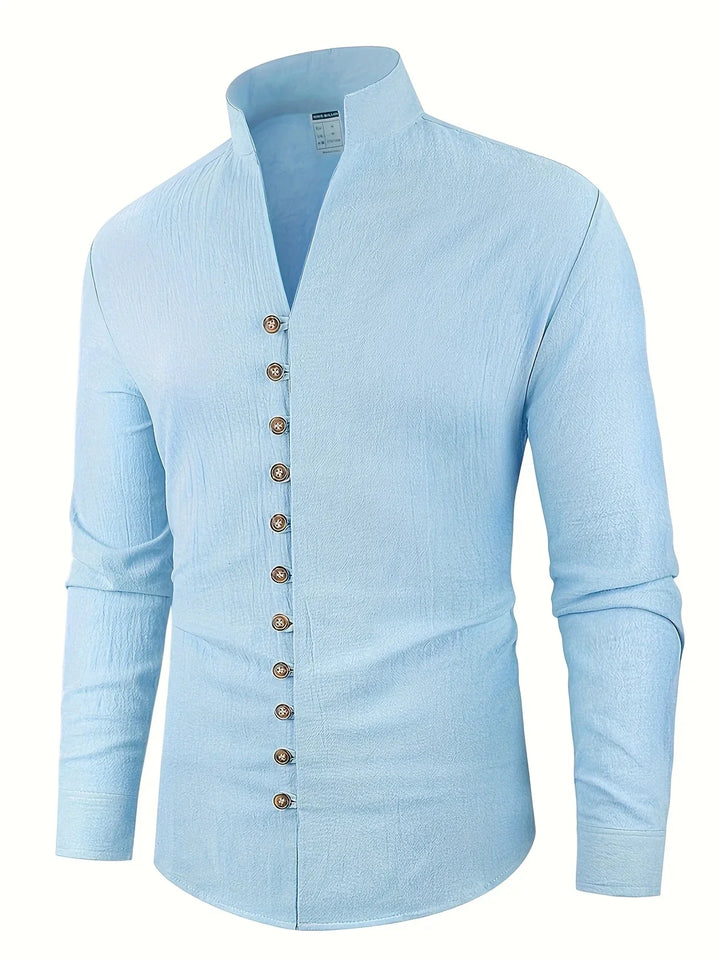 Shayne - Camisa Ligera De Algodón Y Lino Con Mangas Largas