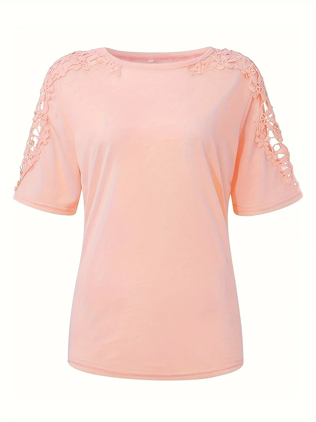 Ancuta - Elegante Verano Manga Corta Camiseta Con Encaje