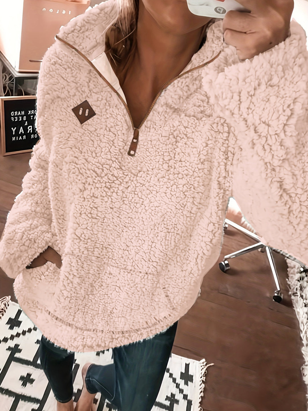 Willemien - Sudadera De Manga Larga Con Cremallera y Forro Polar