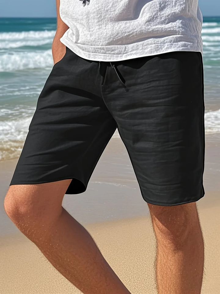 Callan - Pantalones Cortos Informales De Lino Con Bolsillo