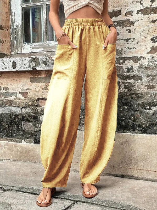Salomee - Pantalones Sueltos Elásticos Con Bolsillos
