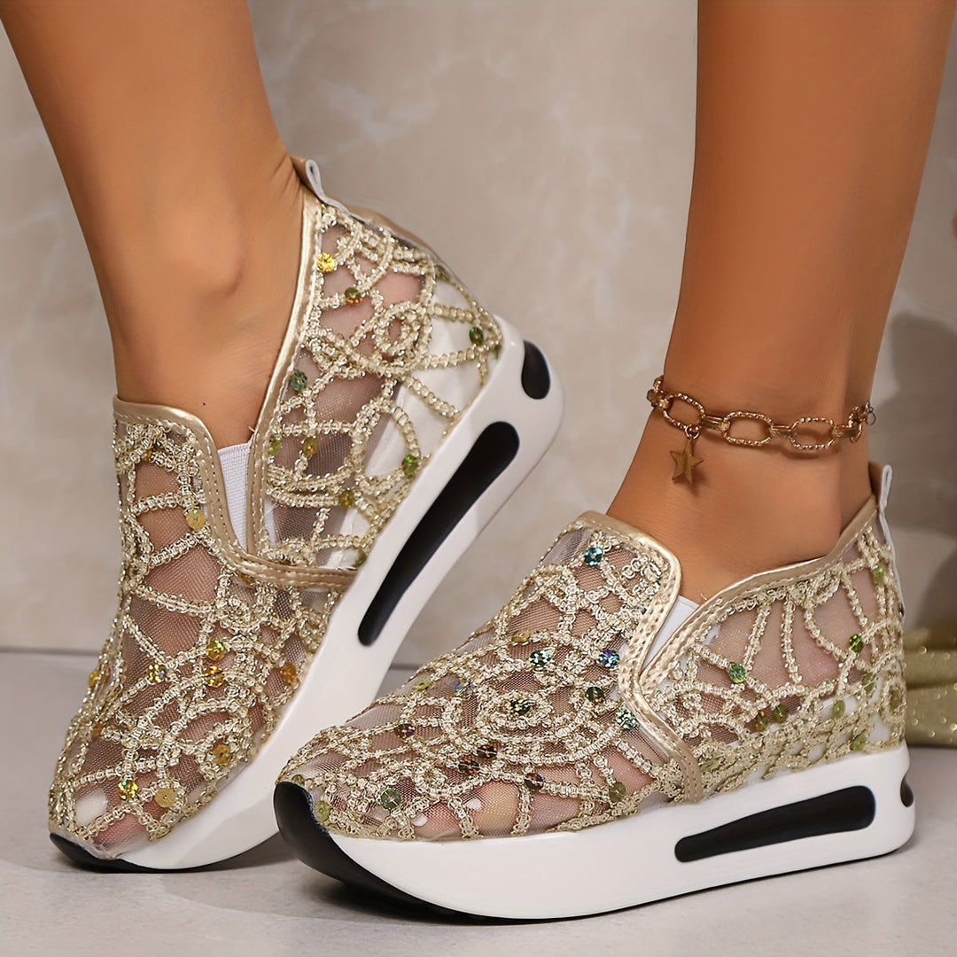 Heleen - Zapatillas de Cintura Alta Con Lentejuelas