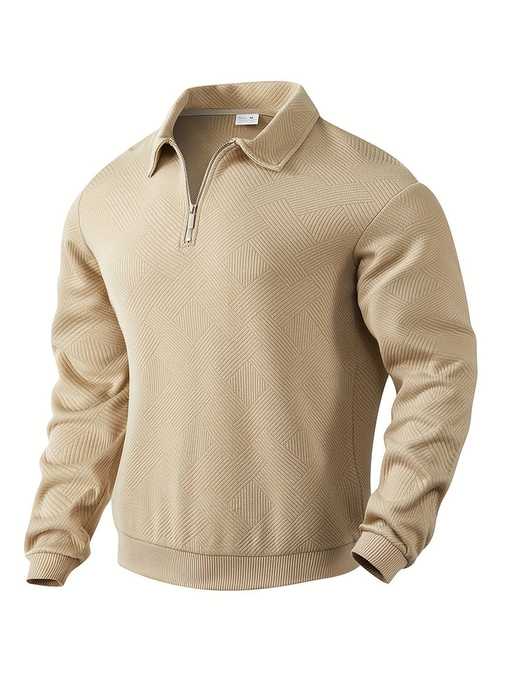 Baldrick - Sudadera Vintage Con Cremallera y Diseño Geométrico