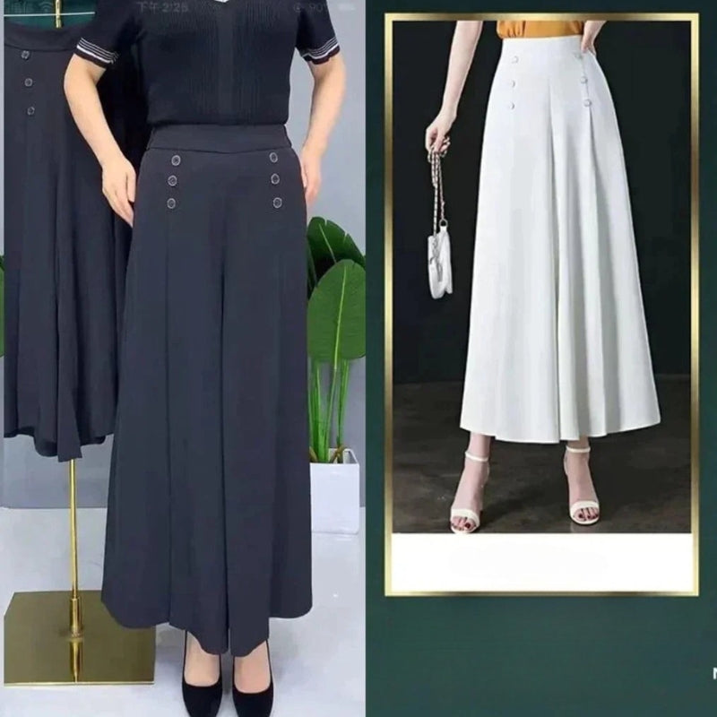 Malou - Elegante Pantalón de Pata Ancha Plisado