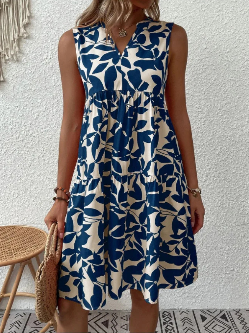 Greysen - Vestido Sin Mangas De Flores a La Moda