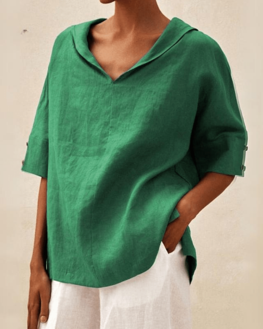 Marsica - Blusa De Lino Vaporosa Con Corte Holgado