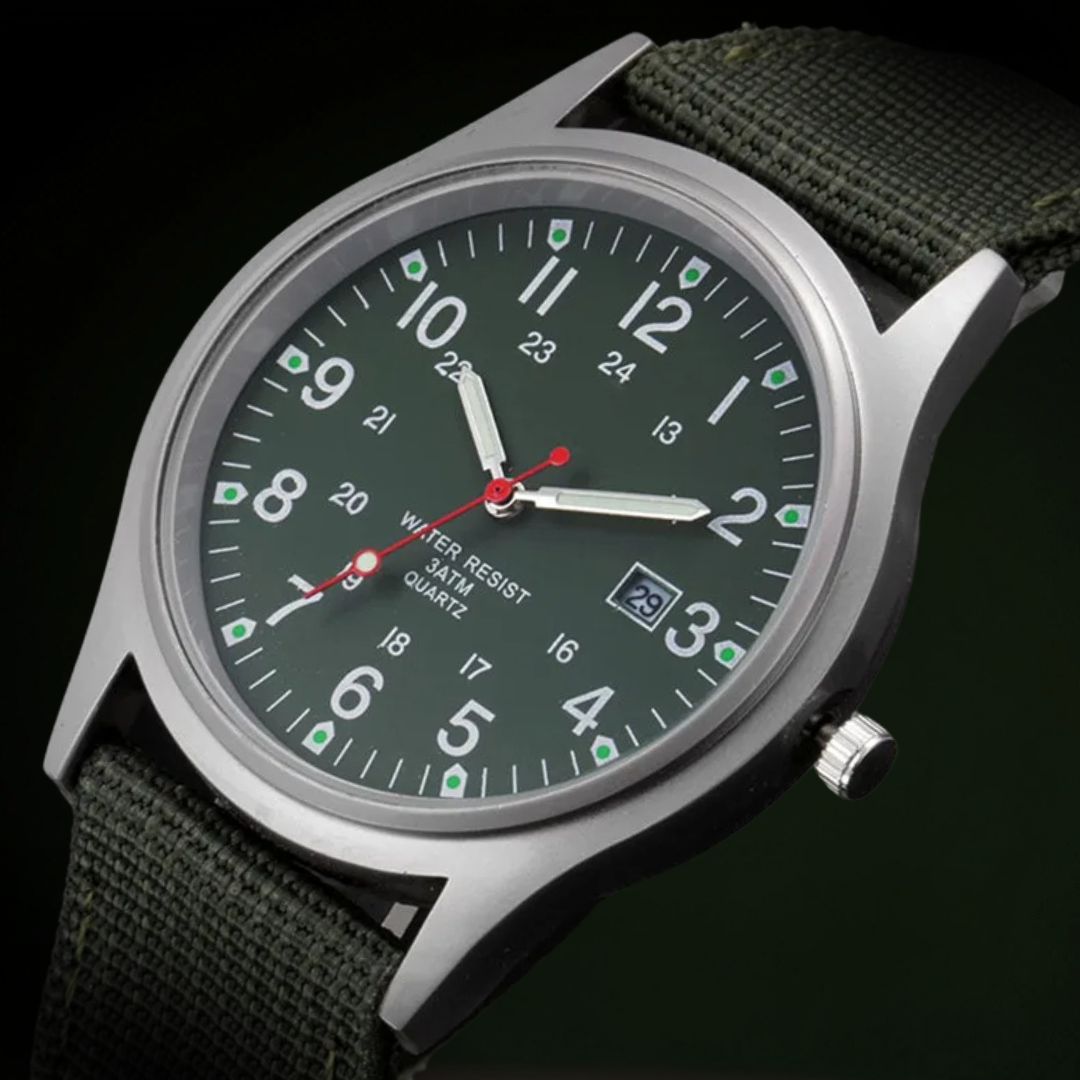 Reloj de pulsera informal inspirado en el militar