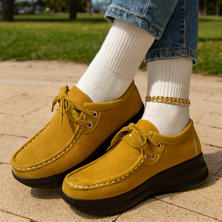 Tonja - Zapatos De Ante Con Cordones y Suela Antideslizante