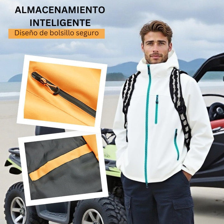 DriftEdge - Impermeable Cremallera Senderismo Chamarra
