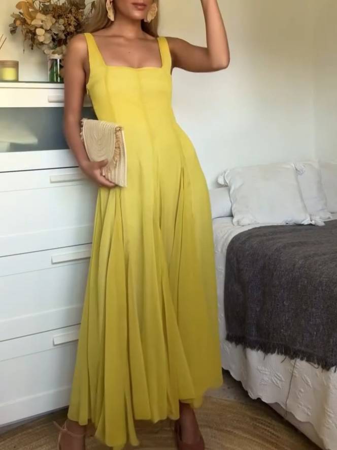 Solmaz - Vestido Largo Informal Con Tirantes