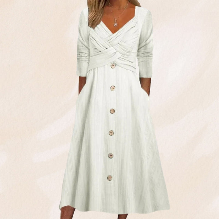 Anouk - Vestido Elegante y Adelgazante Con Botones
