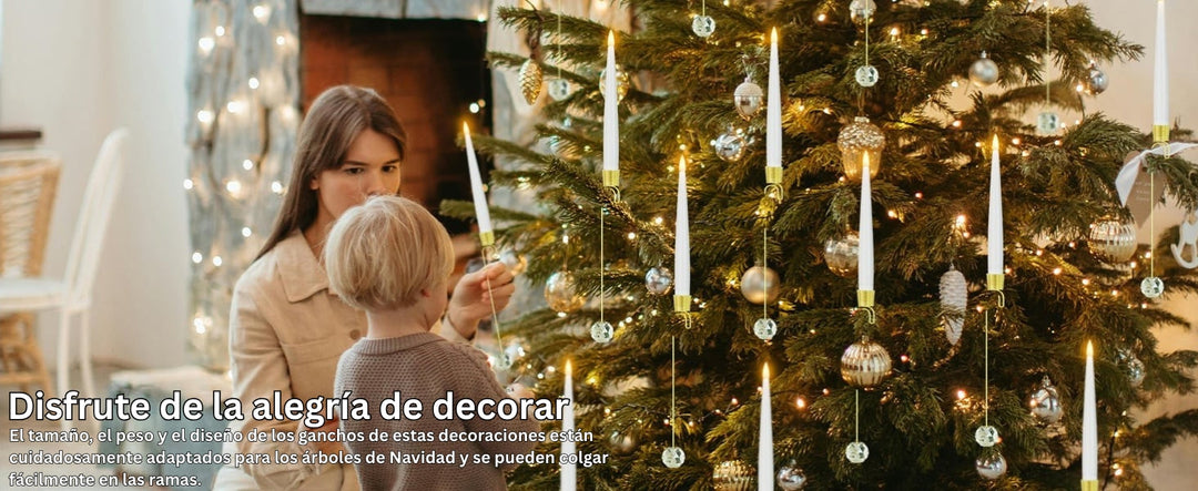 TreeLume - Velas LED Para árboles De Navidad Con Gancho Para Bola De Cristal