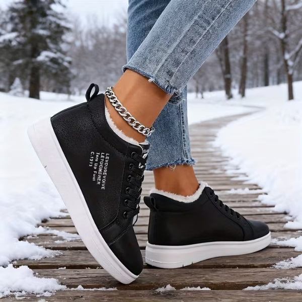 Arlena - Zapatillas De Cordones De Invierno Con Forro De Piel