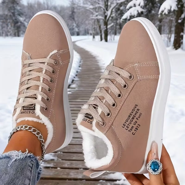 Arlena - Zapatillas De Cordones De Invierno Con Forro De Piel