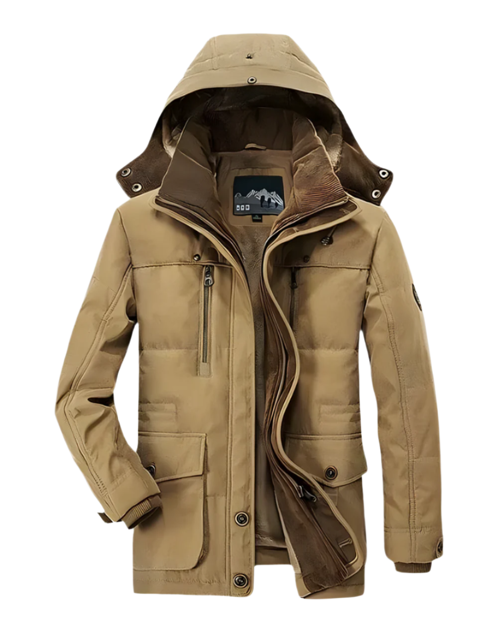 Aziel - Chaqueta Acolchada De Invierno Con Múltiples Bolsillos