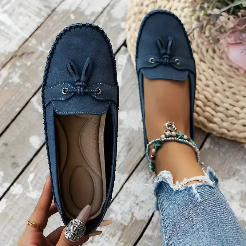 Patamon - Mocasines Cómodos Con Suaves Lazos De Estilo Vintage