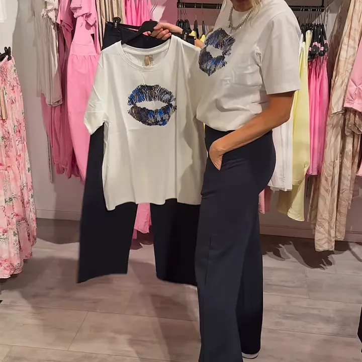 Lynnia - Conjunto De Top y Pantalones Estampados