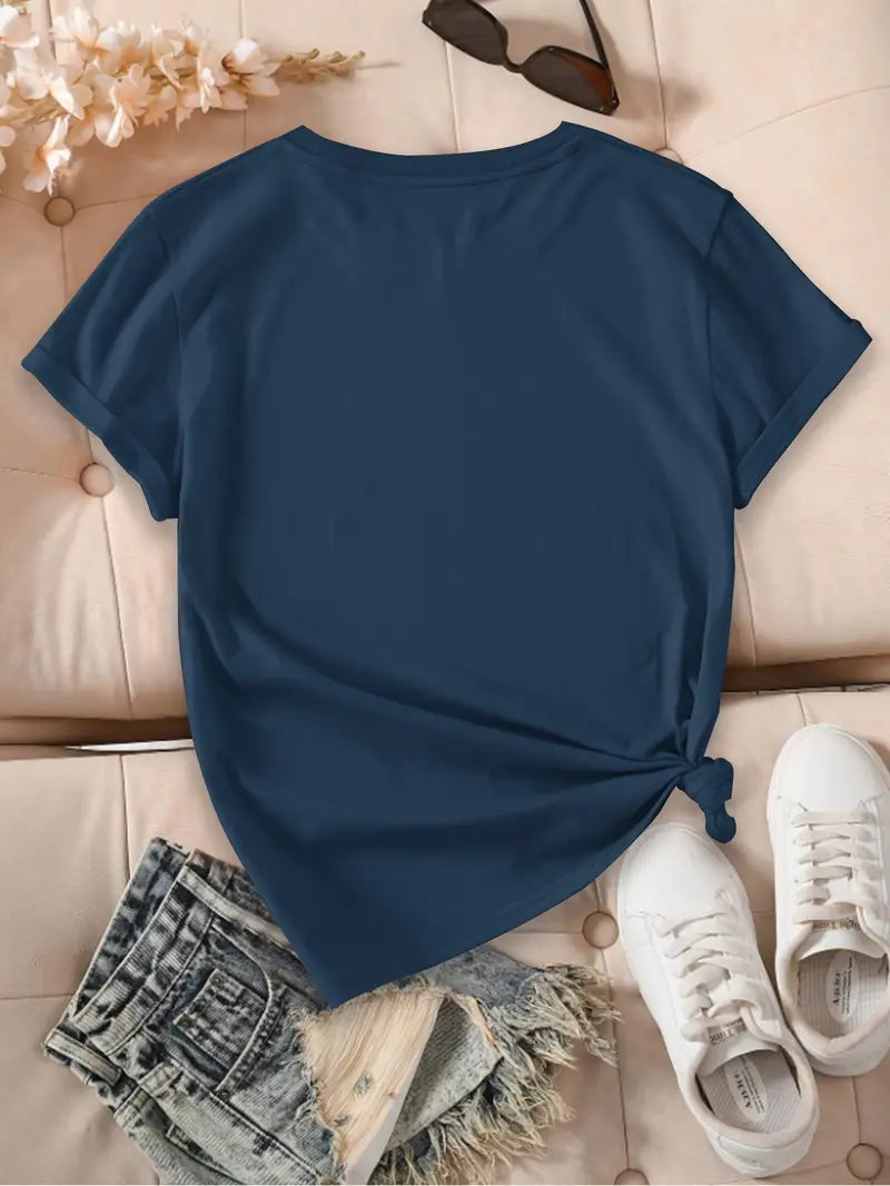 Aimilia - Elegante Camiseta De Manga Corta Con Estampado Floral