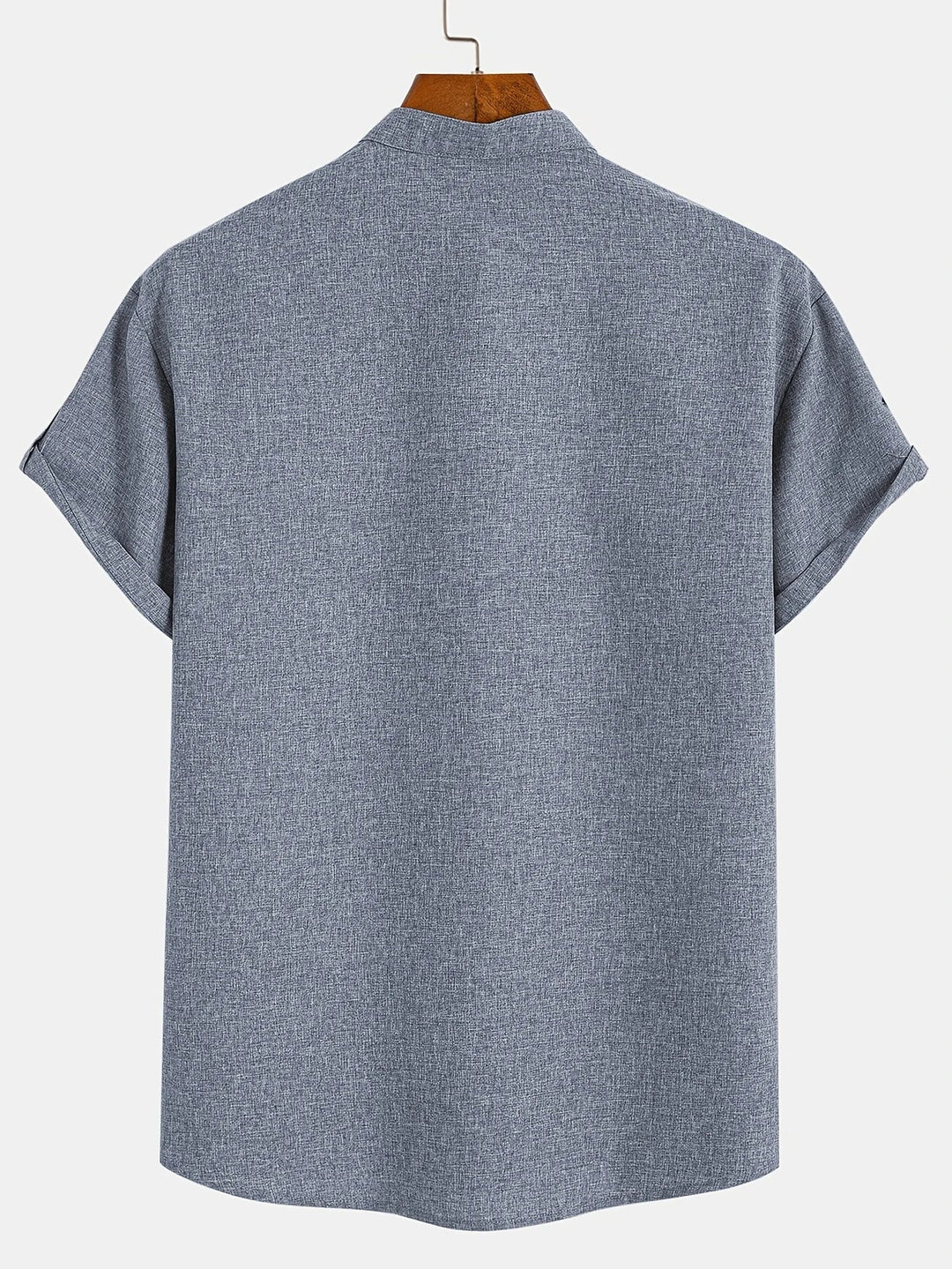 Elliott - Elegante Manga Corta Camisa Con Cuello Alto