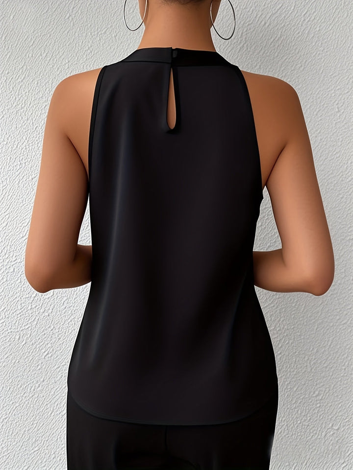 Cerys - Elegante Blusa Sin Mangas De Poliéster