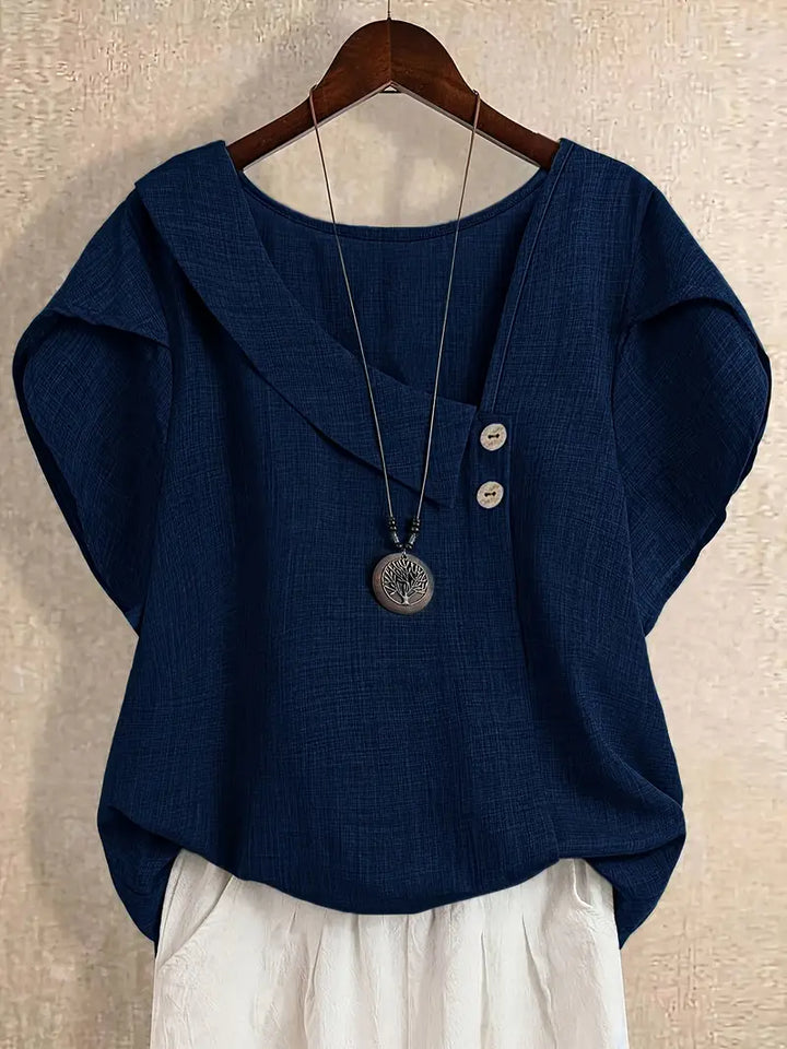 Milany - Blusa Informal Con Escote Asimétrico