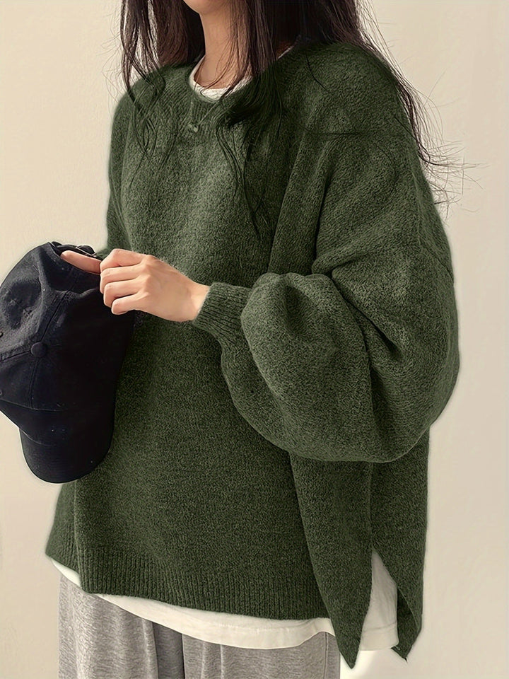 Pearline - Jersey De Cuello Redondo y Manga Larga