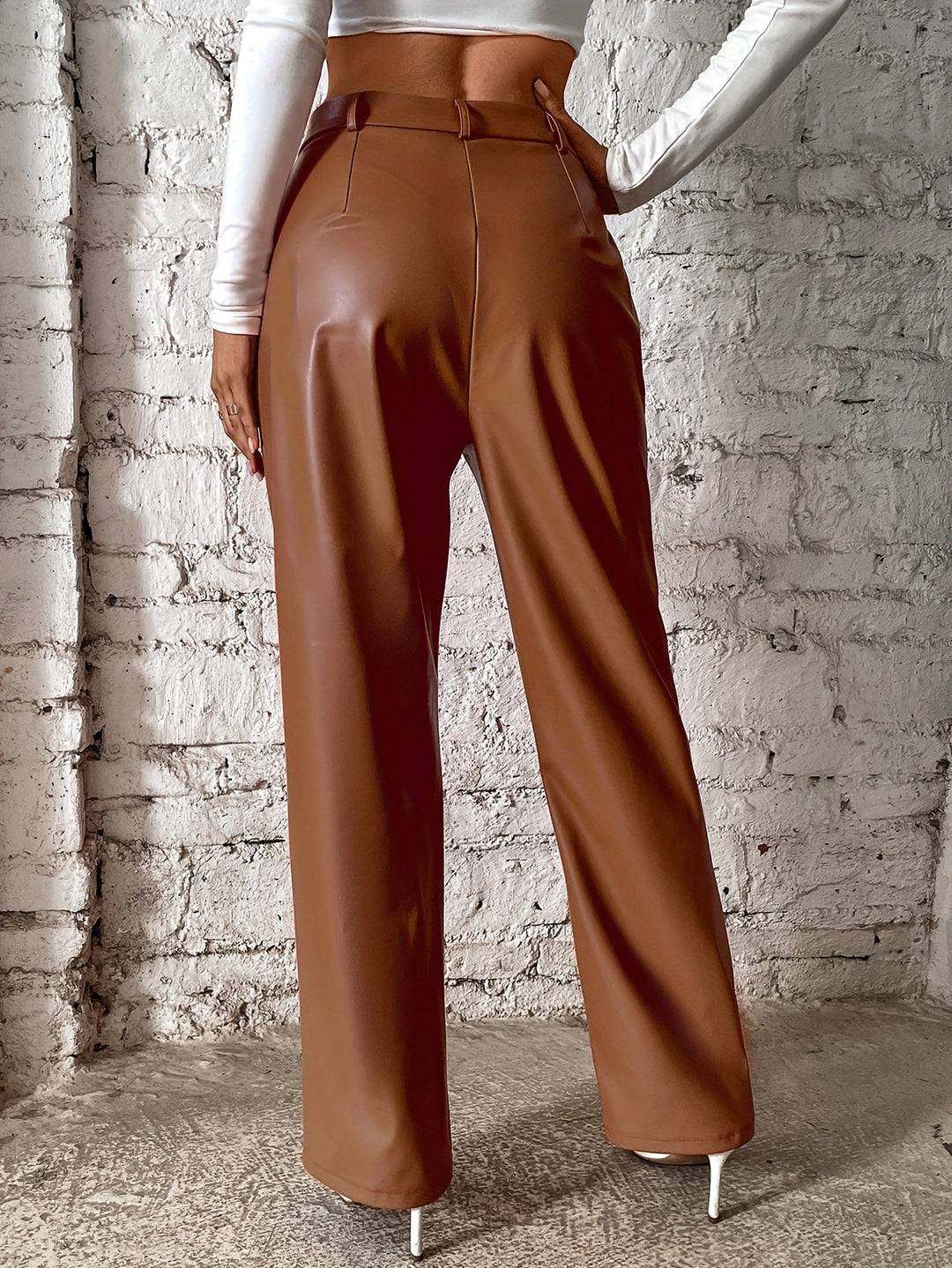 Francine - Pantalones Largos Informales Con Costuras Decorativas